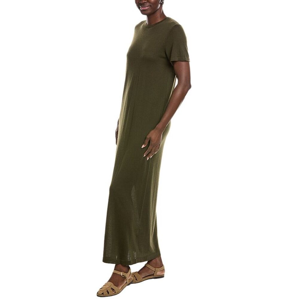 Co Womens Cashmere T-Shirt Dress, Green
